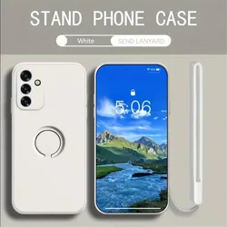 Funda Huawei Pura - Silicona mate con soporte de anillo y cordon