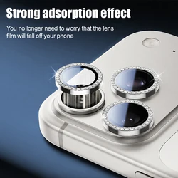 Anillo Protector Metal Lente Cámara Diamante iPhone 17 Pro Max / 16