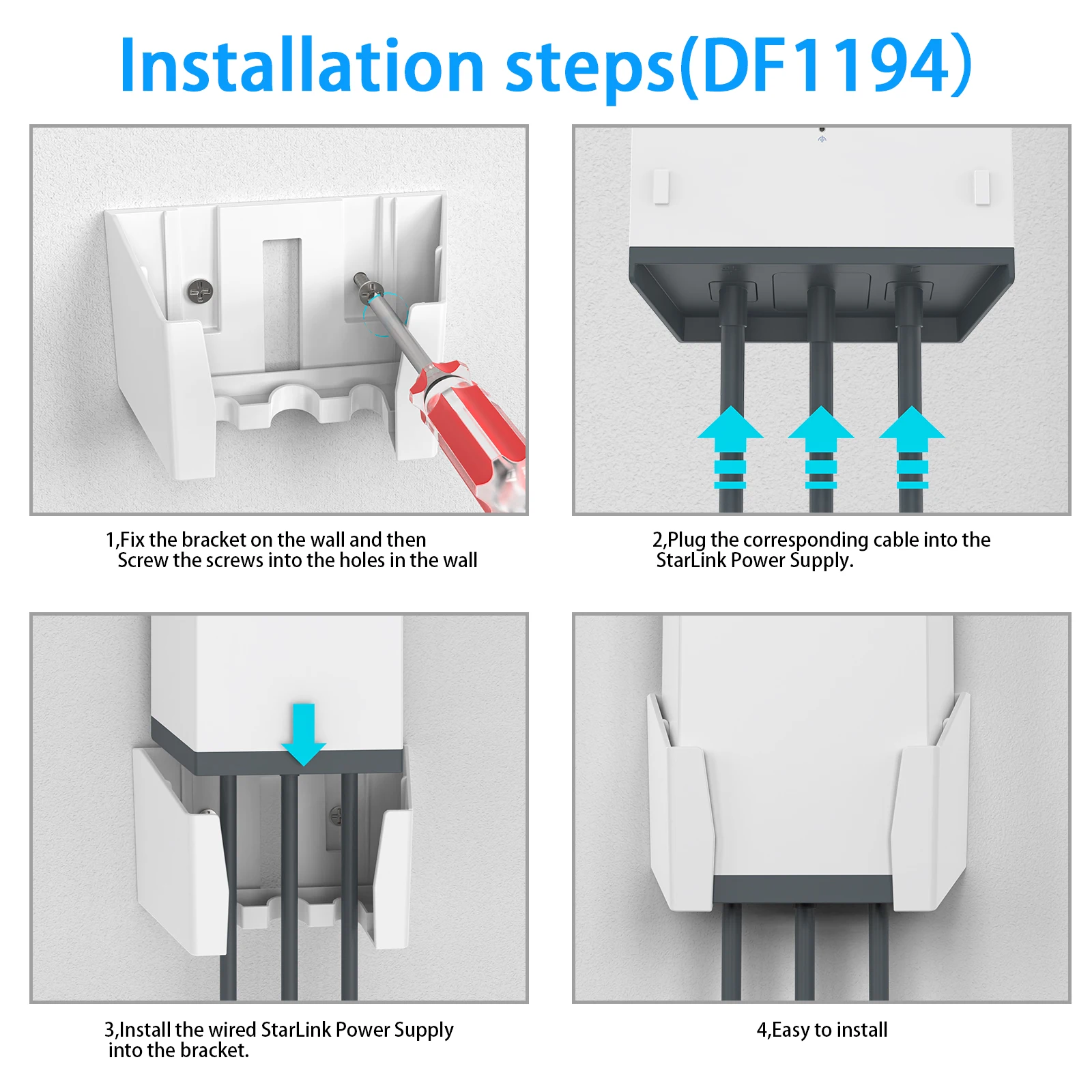 EDUP SK0006 Starlink Soportes de fuente de alimentación planos de alto rendimiento Starlink de alto rendimiento Soporte de pared Compatible con Starlink - imagen 4