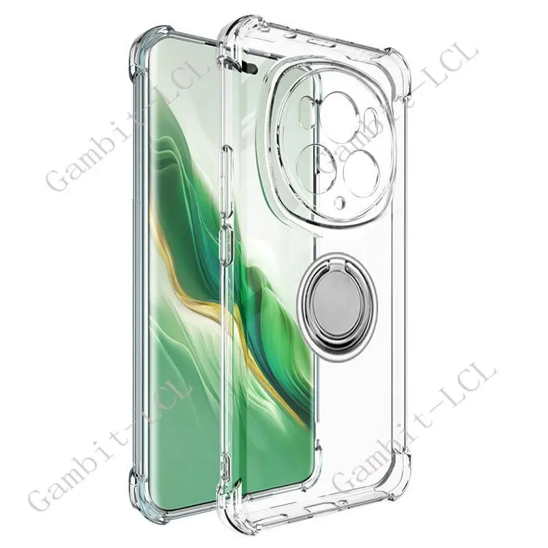 Para Honor Magic6 Pro Magic 6 6Pro 2024 6,8 "BVL-AN16 soporte de anillo trasero funda de teléfono de silicona suave TPU Original a prueba de golpes