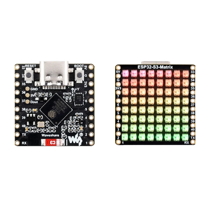 ESP32-S3 Matrix RGB-LED con WiFi Bluetooth QST actitud Gyro Sensor QMI8658C para Arduino Python - imagen 4