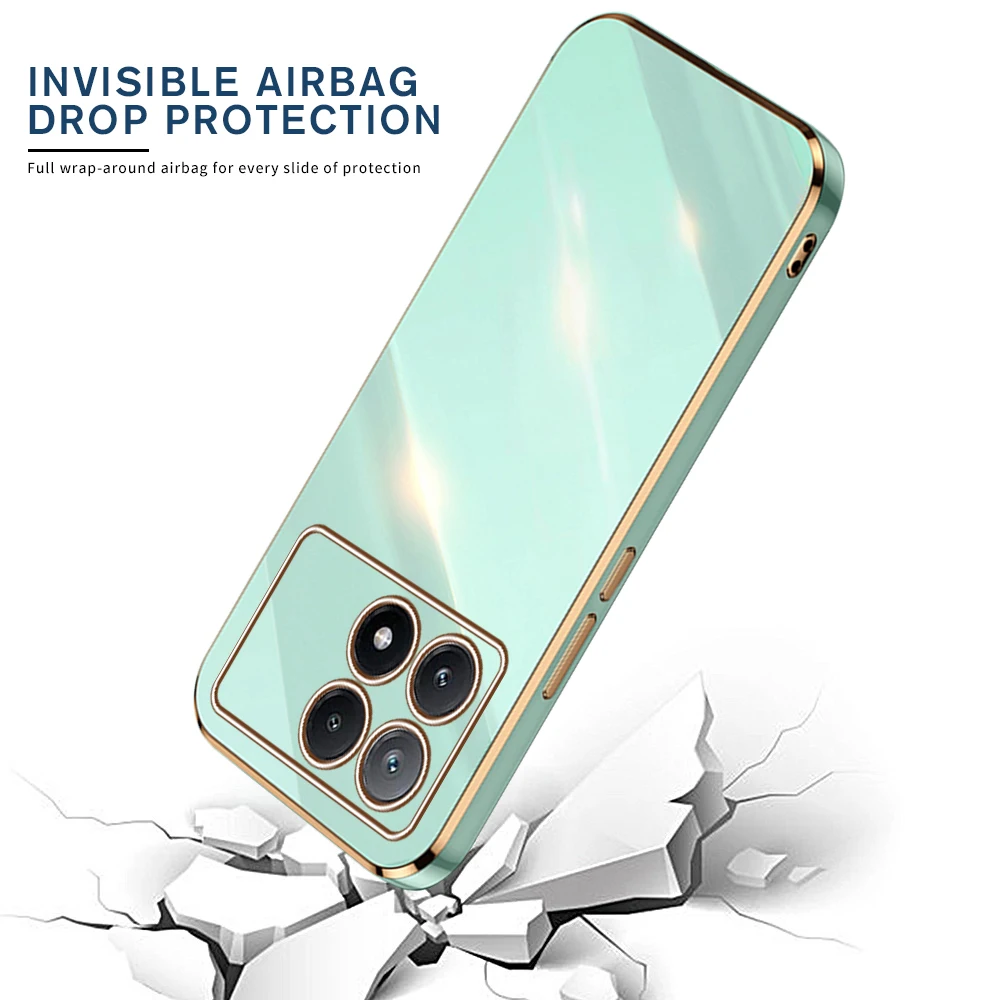 Funda galvanizada de lujo para Xiaomi Poco X6 Pro, Funda protectora de lente de silicona, Funda Coque PocoX6 PocoX6Pro Little X6Pro X 6 5G - imagen 3