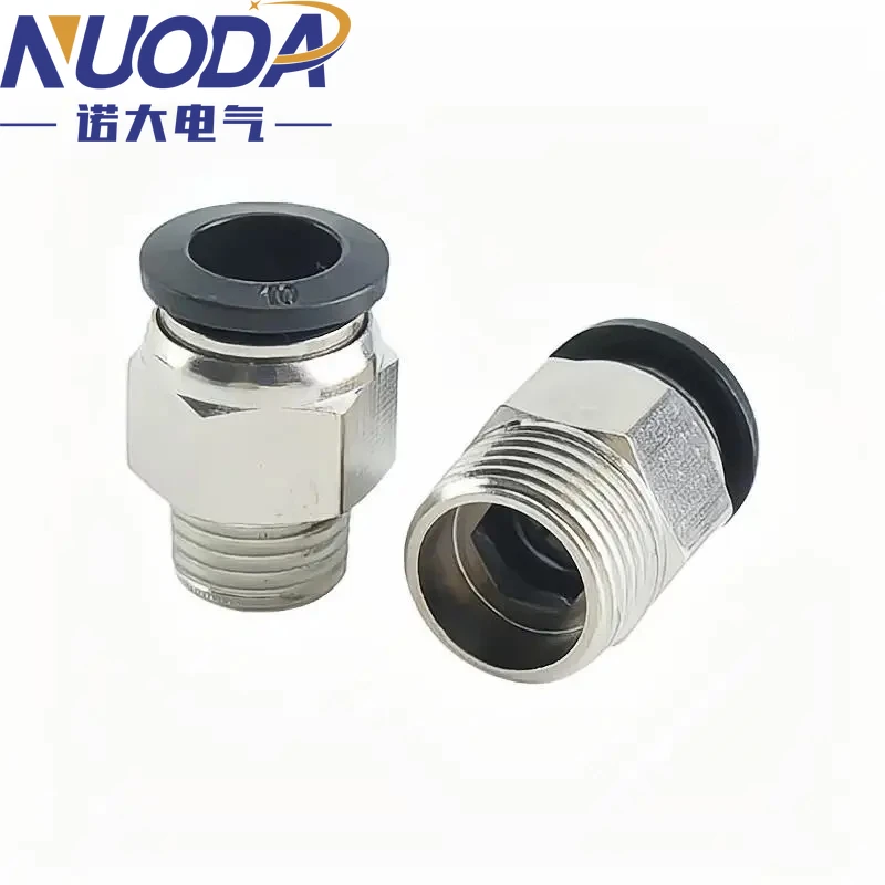 NUODA conector de aire neumático montaje PC 6-10mm12mm14mm16mm rosca 1/8 1/4 3/8 1/2 accesorios de manguera de aire negros conectores rápidos de tubería - imagen 4
