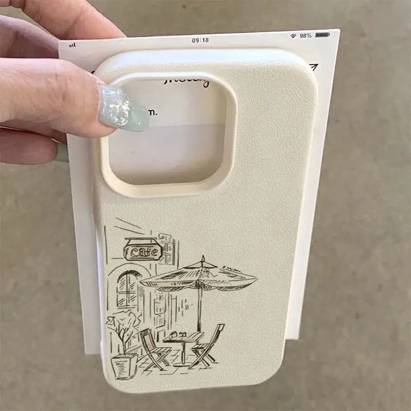 Funda de teléfono para iPhone 16 15 14 13 12 11 Pro Max XS XR XSMax 14 Plus 16e Vintage Black Street Shop diseño antideslizante suave TPU - imagen 4