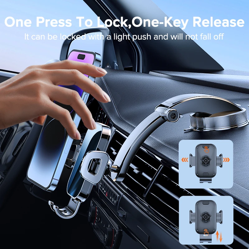 Soporte de teléfono para coche QOOVI, soporte Universal para salpicadero, soporte GPS para teléfono móvil para iPhone 15 14 Pro Samsung Xiaomi Huawei - imagen 2