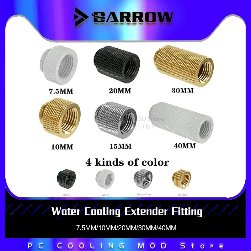 Base de montaje de extensión de computadora Barrow, conector extensible de hardware de refrigeración por agua macho-hembra a opción de 7,5 mm-40 mm, 4 colores - imagen 2