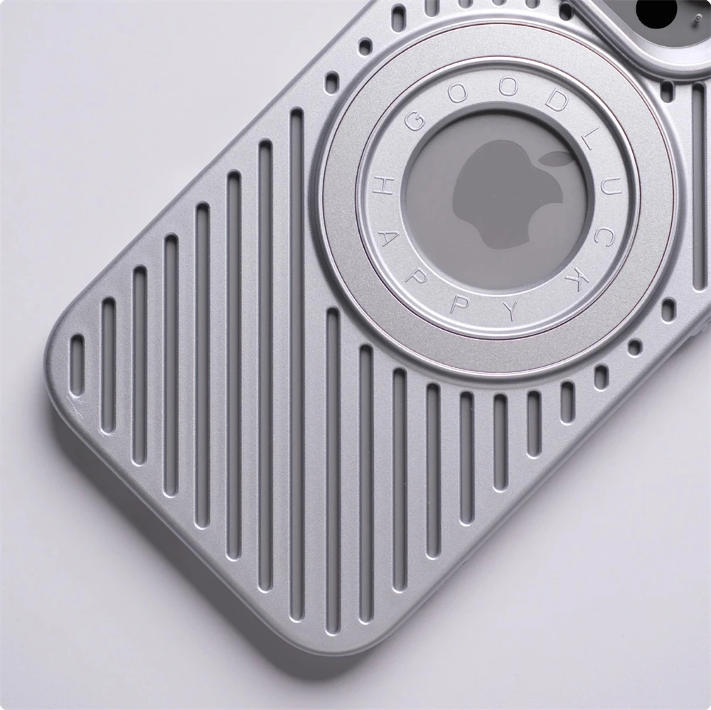 Funda rígida magnética de lujo para PC con disipación de calor para iPhone 16 Pro Max 15 14 12 13 para Magsafe, cubierta con logotipo hueco transpirable - imagen 3