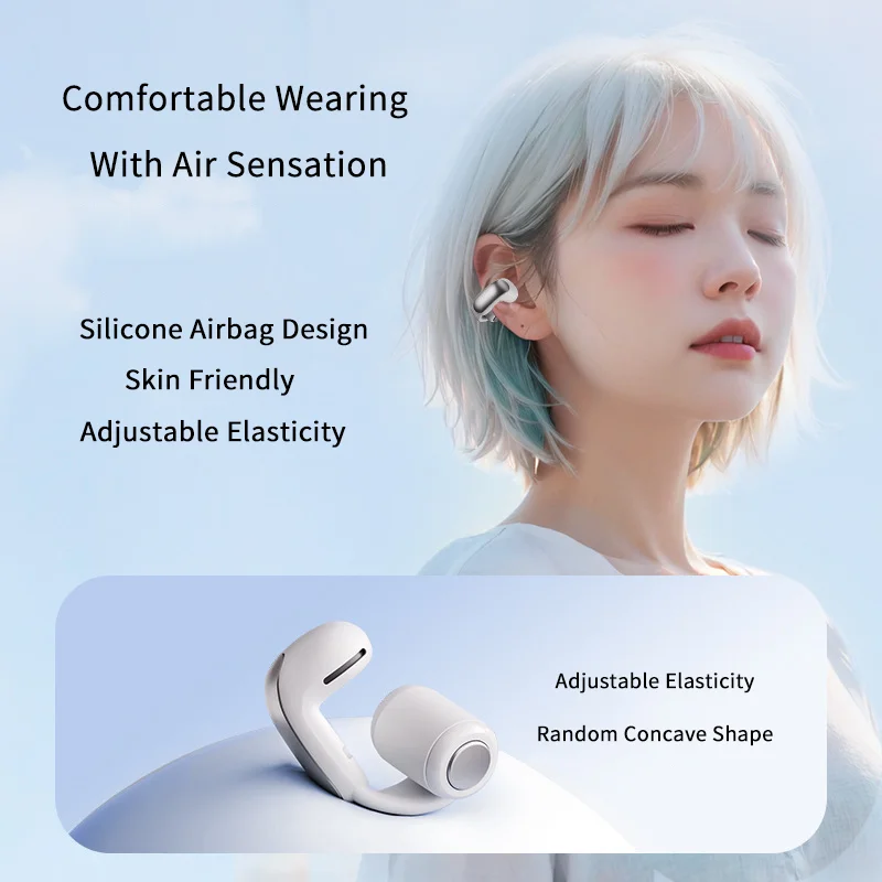 Auricular inalámbrico Bluetooth con batería de larga duración, uso cómodo, decoración de auriculares brillantes rosas, hermoso Clip en la cabeza - imagen 4