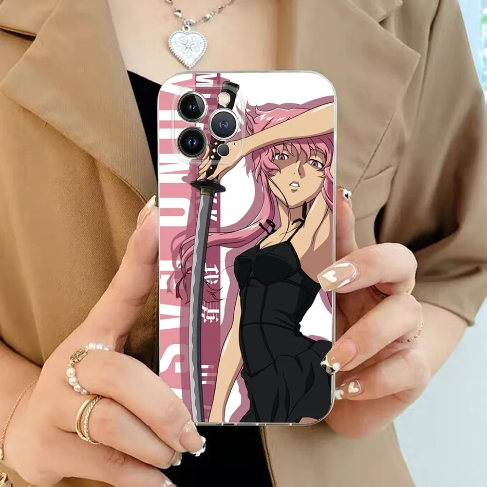 Funda de teléfono Anime Future Diaries para iPhone 15 13 14 Pro Max XS XR 12 11 Pro 13 Mini 6 7 8 Plus cubierta trasera transparente Capa - imagen 2
