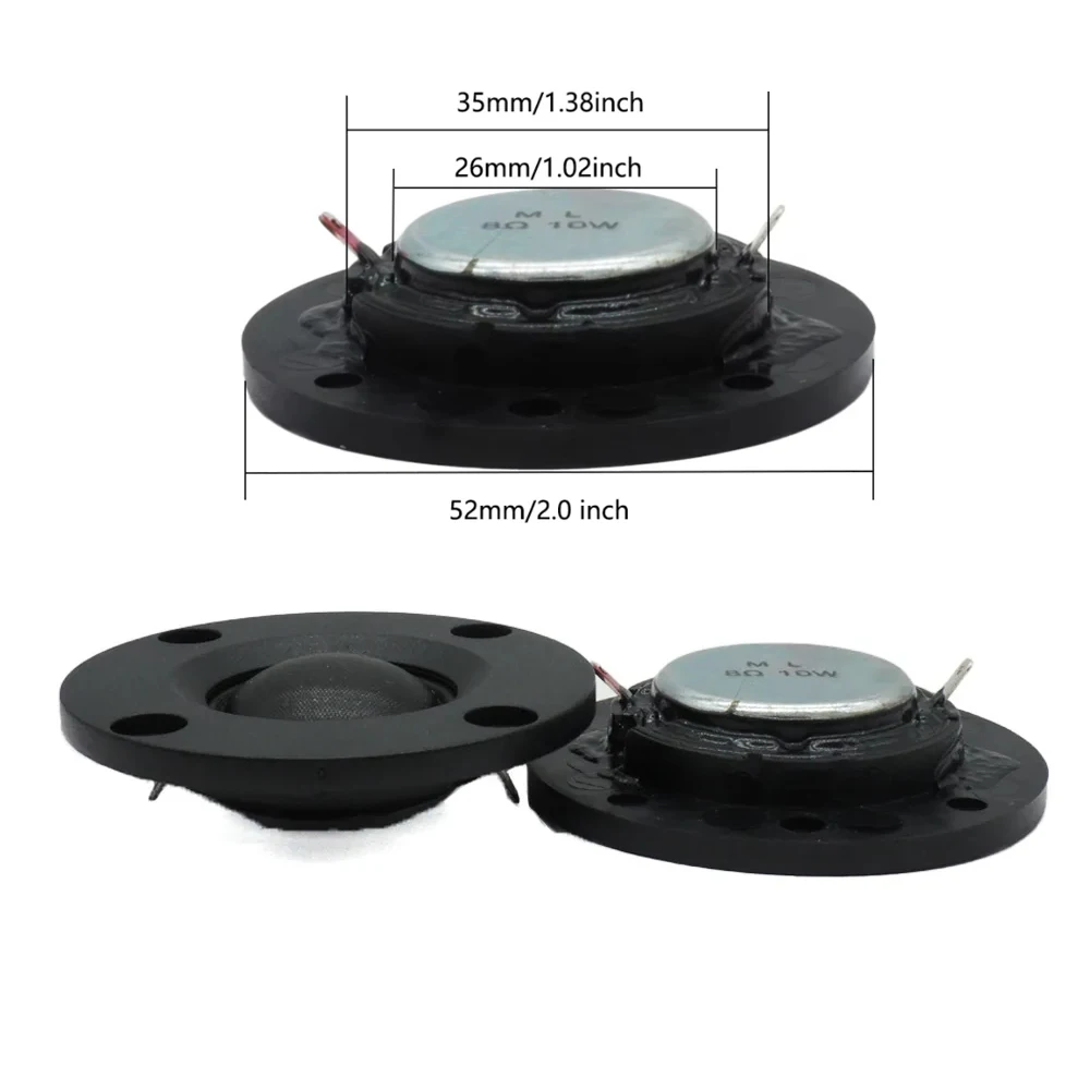 1 unidad de altavoz de Audio redondo de 52MM, altavoces Tweeter de 4 Ohm/8 Ohm 10W-20W, membrana de seda, música HIFI, altavoz Hifi Bluetooth DIY - imagen 2