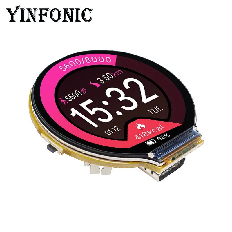 Placa de desarrollo ESP32 1,28 pulgadas 240*240 IPS módulo de pantalla LCD TFT inteligente ESP32-C3-MINI-1U GC9A01 táctil capacitiva - imagen 2