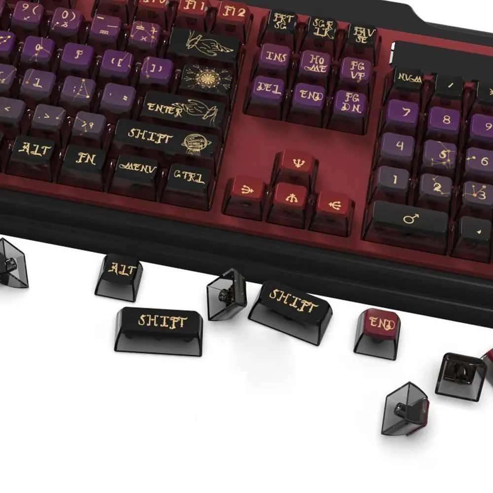 Juego completo de 116 teclas transparentes alrededor de ASA altura PBT sublimación térmica para teclado mecánico 61 68 75 87 104 - imagen 3