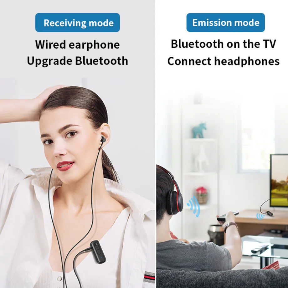 Adaptador Bluetooth 2 en 1 para coche, transmisor y receptor estéreo inalámbrico de 5,3mm, con conector Aux, Kit de micrófono y auriculares - imagen 5