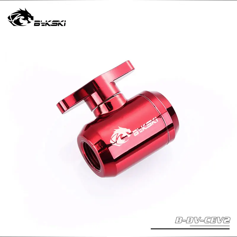 BYKSKI-Interruptor de válvula de agua, sistema de enfriador de agua, accesorios de ordenador, doble rosca G1/4, mango de plástico hembra Doble - imagen 4