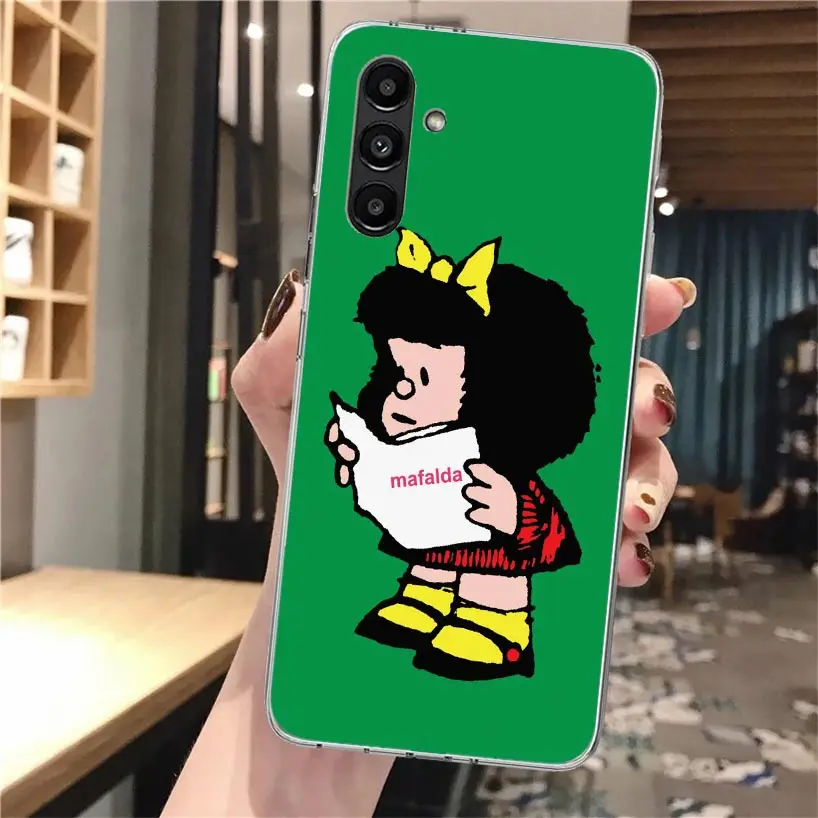 Funda de teléfono Mafalda con dibujos animados para Samsung Galaxy A56 A55 A54 A53 A17 A16 A15 A14 A13 A36 A35 A34 A33 A26 A25 A24 A23 A05S A04S - imagen 4