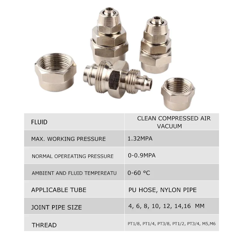 Accesorio neumático 100 Uds serie PG conector neumático giro rápido recto a través de manguera conector de aire PG6-4 PG8-6 PG10-8 PG12-10 - imagen 5