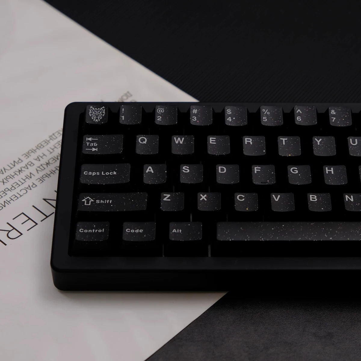 Teclas negras con polvo Flash ABS, 114 teclas, doble disparo, perfil de cereza, diseño ANSI para teclado mecánico GH60 78 87 99 104 - imagen 4