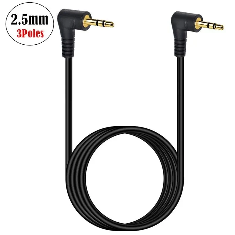 Codo de cobre puro chapado en oro DC2.5mm macho a macho Mono doble canal 3/4 polos auriculares sonido Subwoofer Cable de conexión de Audio - imagen 3