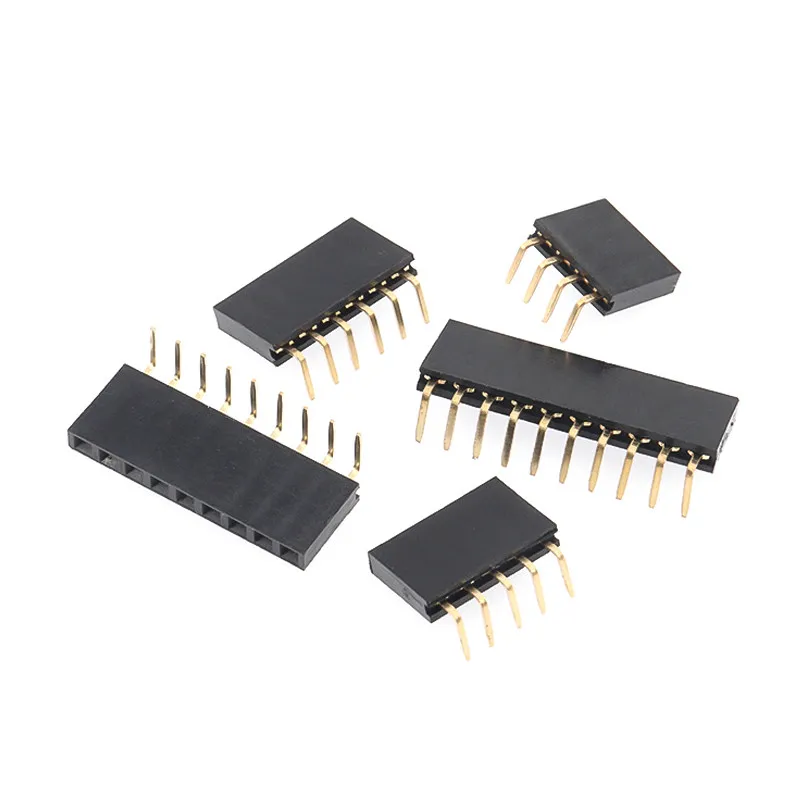 Conector Header Hembra 2,54 mm Angulo Recto Fila Única Prototipos - imagen 4