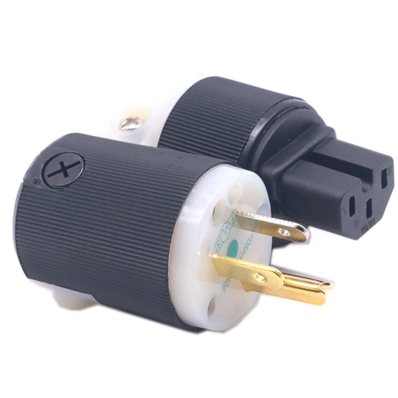 Hubbell chapado en cobre chapado en oro + chapado en rodio versión estadounidense enchufe de alimentación de alta fidelidad y conector IEC DIY - imagen 2
