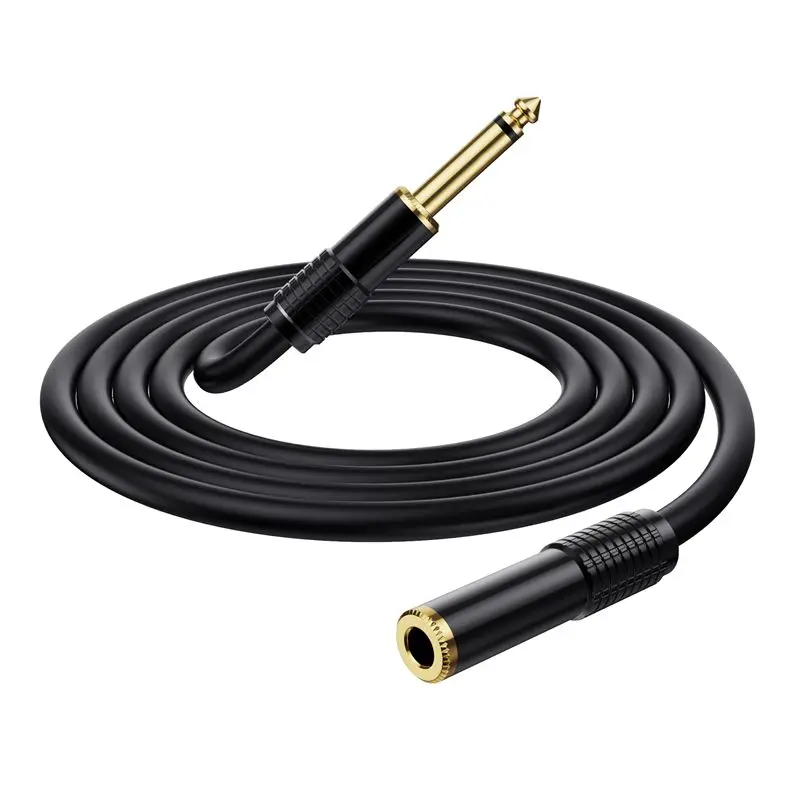 Carcasa de Metal con núcleo de cobre, 1/4 pulgadas, Mono, 6,35mm, macho, hembra, extensión de Audio, amplificador de guitarra, instrumento, micrófono, Cable de Audio - imagen 3