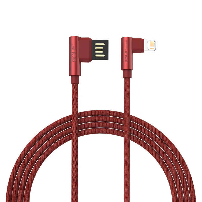 Cable USB doble de ángulo recto de 90 grados para iPhone X XR XS 11 12 13 14 Pro Max 7 8 Plus, Cables trenzados para juegos de teléfono de carga rápida - imagen 2