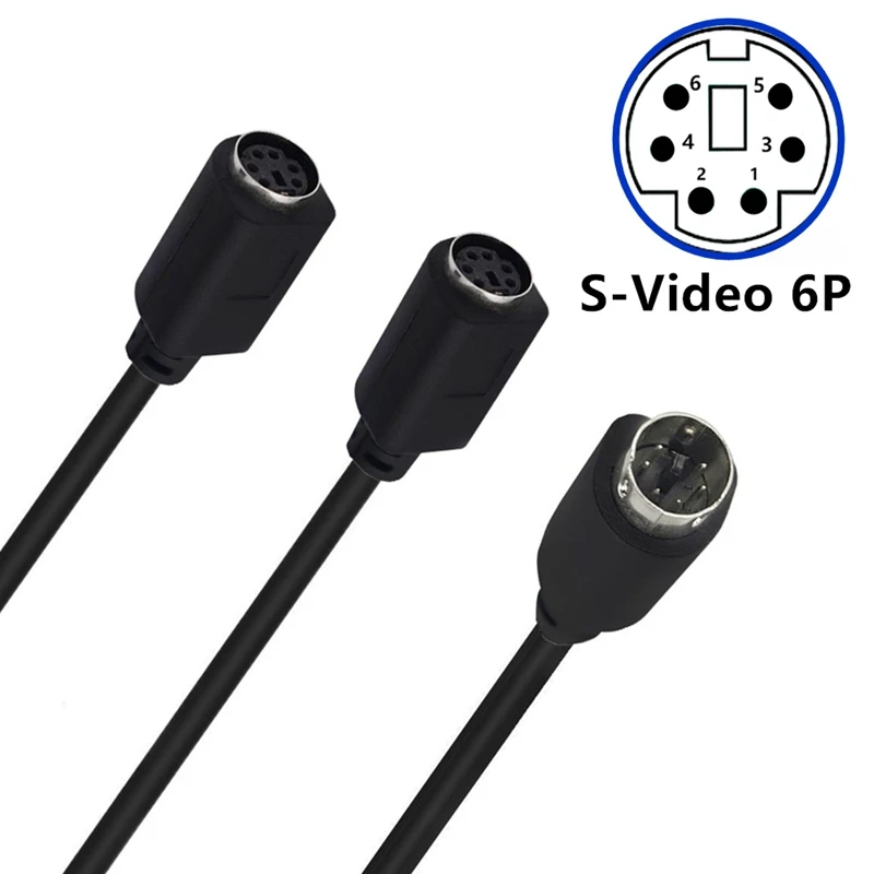 S-video Mini DIN divisor de 6 pines, adaptador en Y de 0,3 m, 1 Cable macho, 2 hembra, 6 pines PS/2 PS2, Cable de datos a interfaz de teclado Y ratón - imagen 4
