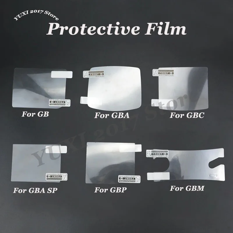 Película protectora de plástico transparente para pantalla LCD, PET, adecuada para consolas de juegos GB GBA GBC GBA SP GBP GBM, 1-2 uds.