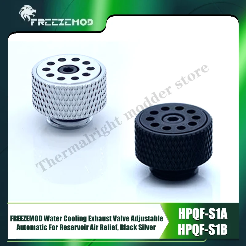 FREEZEMOD Válvula de escape de refrigeración por agua ajustable automática para alivio del depósito de aire, HPQF-S1A negro plateado