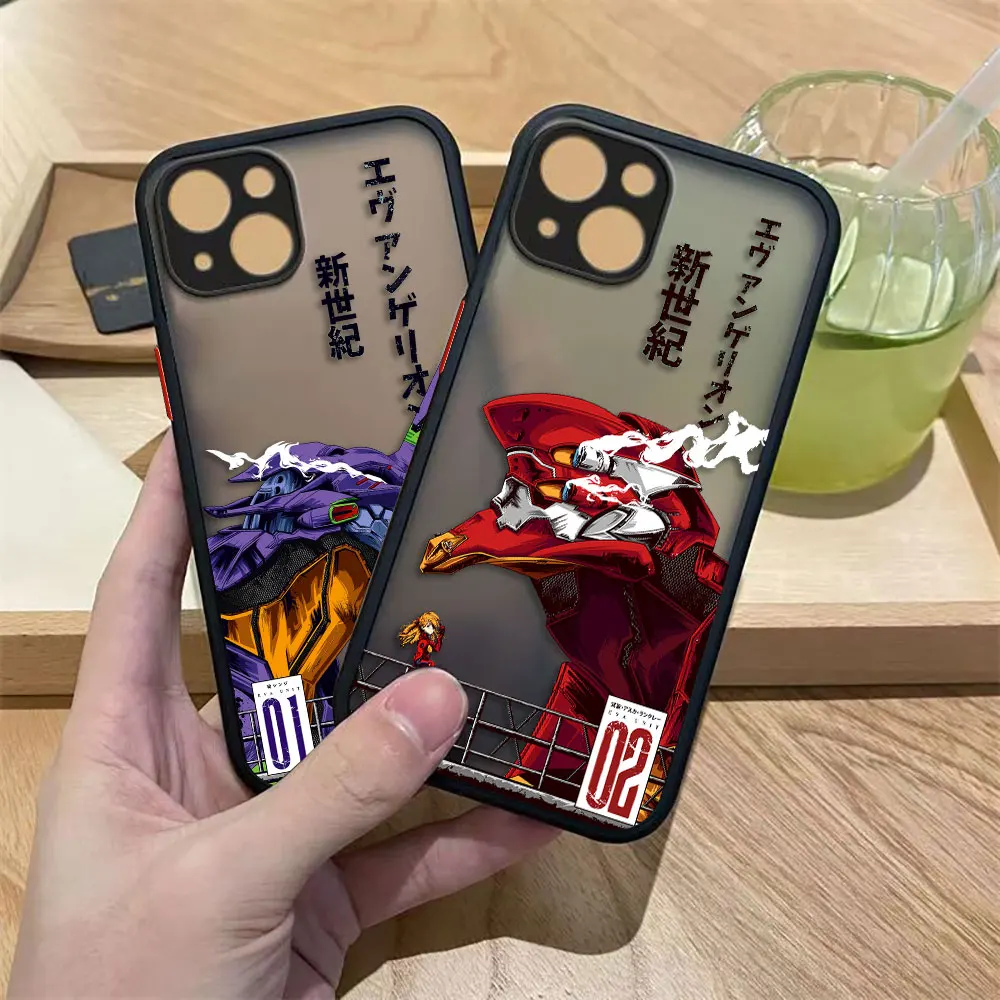 Mecha n-neon g-genesis 01 02 funda de teléfono mate para iPhone Apple 16 16E 15 11 12 13 14 Pro Max Mini SE 8 7 Plus TPU funda DIY Shell - imagen 2