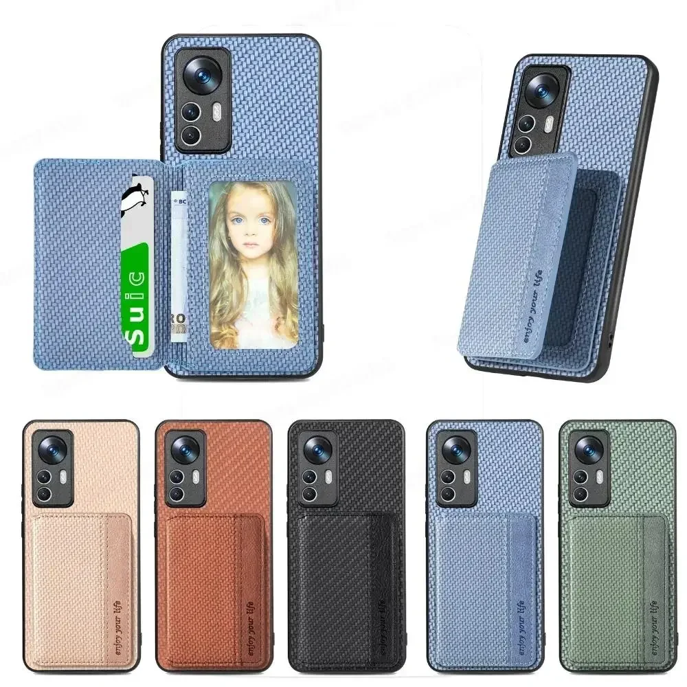 Para Xiaomi 12T 11T Pro Funda de cuero de fibra con tapa magnética para Xiaomi Mi 14T Pro 13 Pro 13T cartera tarjetero cubierta a prueba de golpes - imagen 2