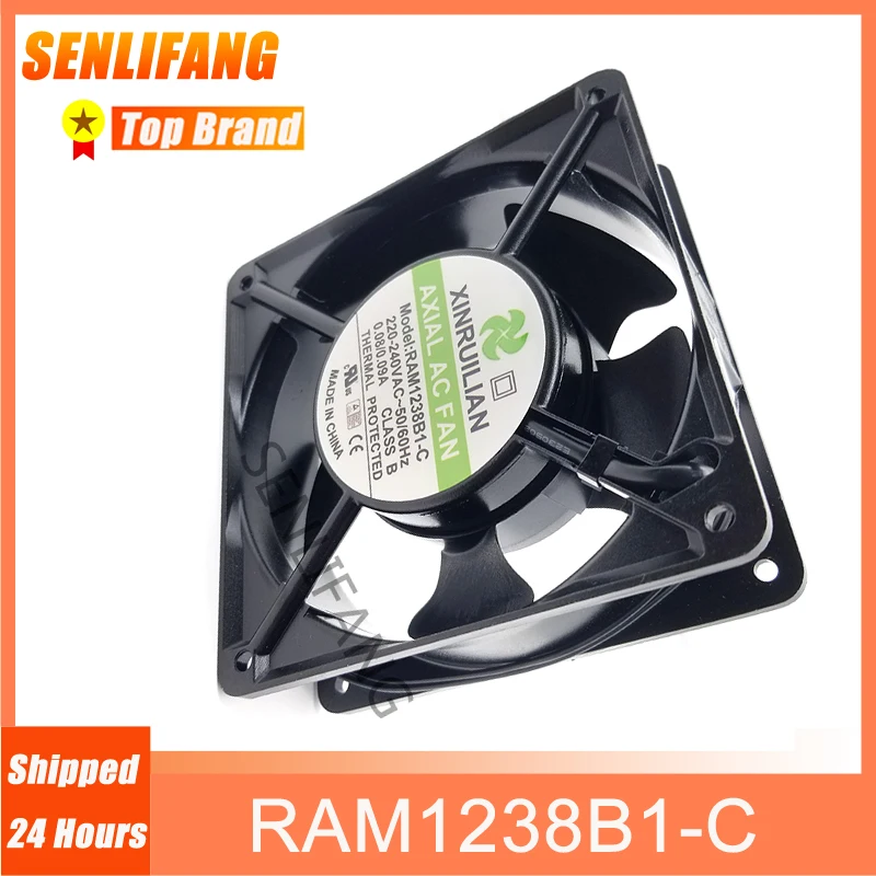 Ventilador cuadrado de refrigeración para XINRUILIAN RAM1238B1-C 12038, AC220V-240V, 0,08a/0,09a, 2 líneas, 120x120x38MM, nuevo
