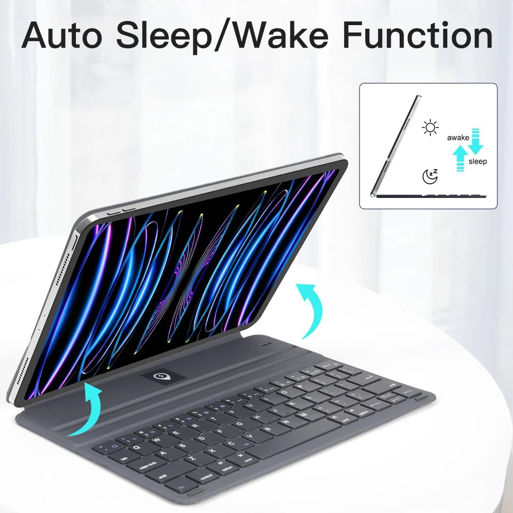 QUKAM-Teclado mágico con Bluetooth para iPad 2025, A16, funda para iPad 2024 Pro Air 13 M3 Pro 11, teclado inalámbrico de 12,9 pulgadas, soporte para tabletas - imagen 5