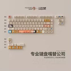 Teclas de Anime, 98/77 teclas, perfil de cereza PBT, boquilla cibernética, teclas térmicas de tinte sub, accesorios para teclado mecánico, regalos