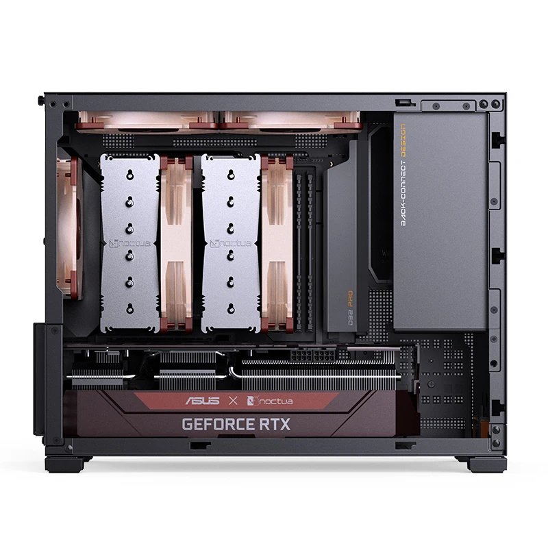 JONSBO D32 STD MATX Caja de PC pequeña de escritorio Placa base transparente Potencia ATX ajustable 240 Refrigeración por agua Negrousteрпус пк mire - imagen 2