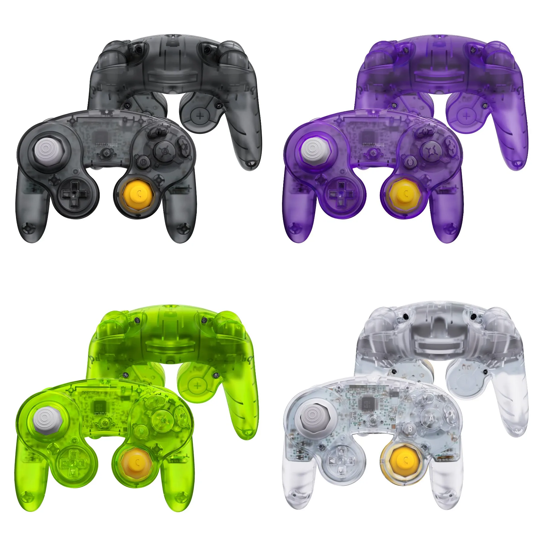 eXtremeRate Faceplate Backplate for Nintendo GameCube Controller, Custom Housing Shell Cover with Buttons - Clear Series