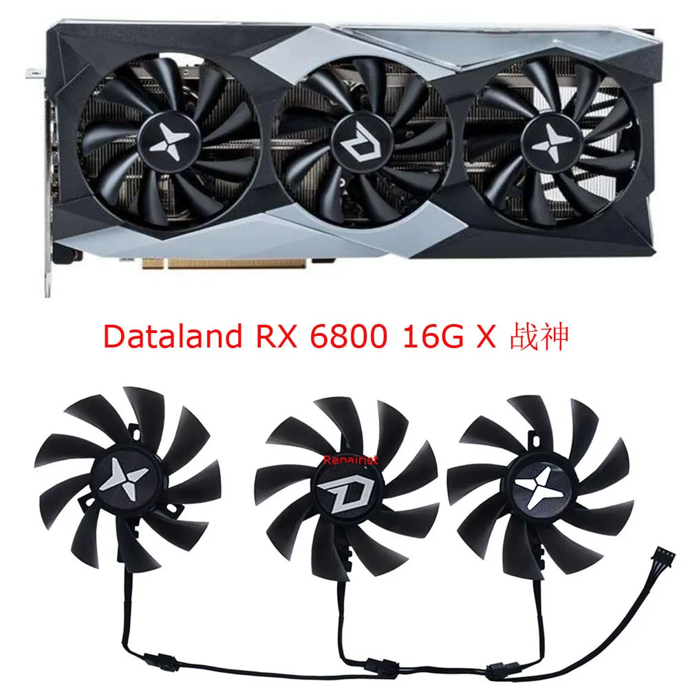 Ventilador de refrigeración para tarjetas de vídeo, Enfriador de GPU VGA, para DATALAND RX 6900 16G X,para DATALAND 6800 16G X,para DATALAND 6750 12G X,para DATALAND 6700 XT 12G-X, FDC10U12S9-C, 3 unidades por juego - imagen 4