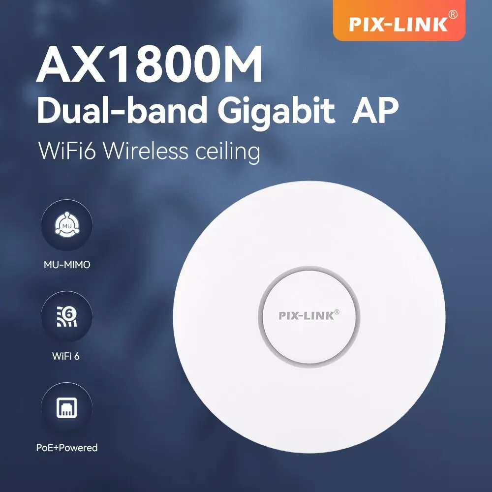 PIX-LINK CAP07 1800M AP inalámbrico WiFi 6 Panel de doble banda AP de techo POE 802.11.ax punto de acceso Gigabit para apartamentos de Hotel