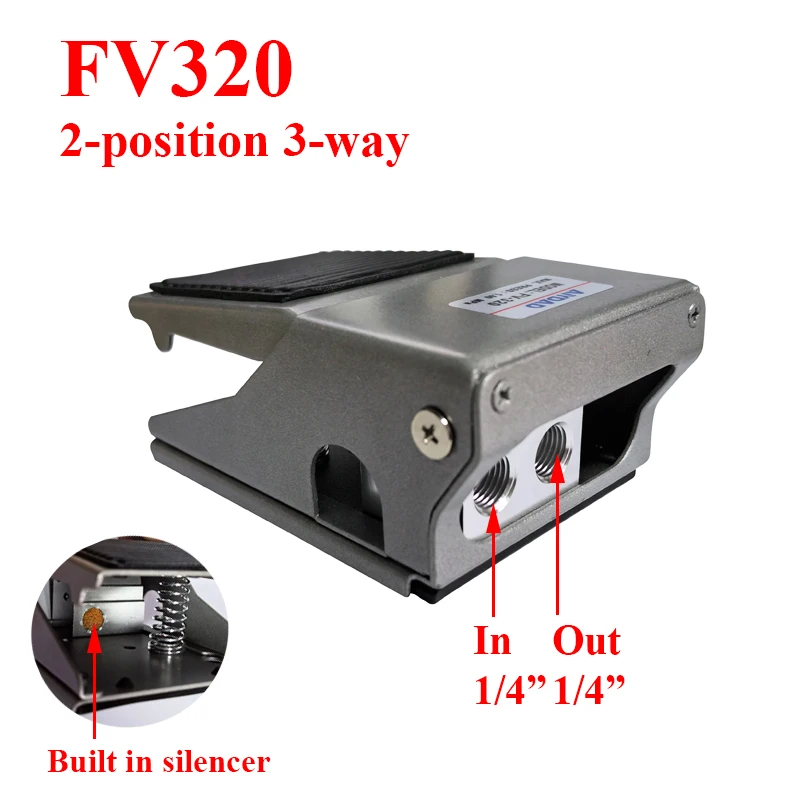 FV320 FV420 4F210-08L Interruptor de control de cilindro Válvula de inversión de pedal neumático de aire de 2 posiciones y 5 vías - imagen 3