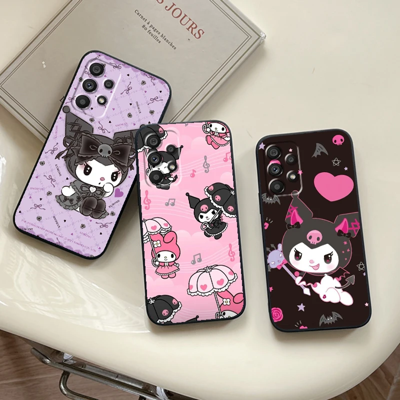 Sanrio Kuromi Melody Exquisite para Samsung A53, A52, A33, A32, A51, A71, A21S, A13, A73, A55, A22, A23, A35, A72, A54, A12, 5G, negro, TPU - imagen 4