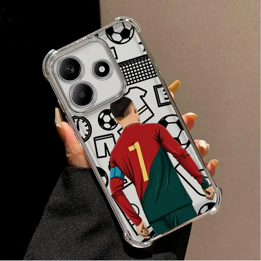 Funda de teléfono con cubierta suave con número de fútbol de dibujos animados para Redmi Note 11s 9S 11 12 13 10 Pro 10 Lite 10s 14 Pro Plus - imagen 3