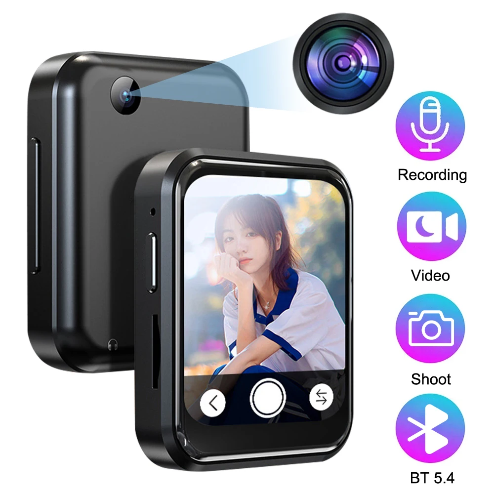 Reproductor de música MP3 con Bluetooth 5,4 Walkman MP4 HiFi pantalla completamente táctil altavoz incorporado grabadora cámara reproductor de vídeo FM/E-book - imagen 3