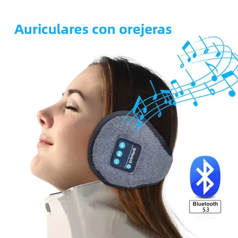 Orejeras inalámbricas con Bluetooth, orejeras para invierno, gorro informal, calentador deportivo para montar, orejeras para hombres y mujeres, auriculares de música