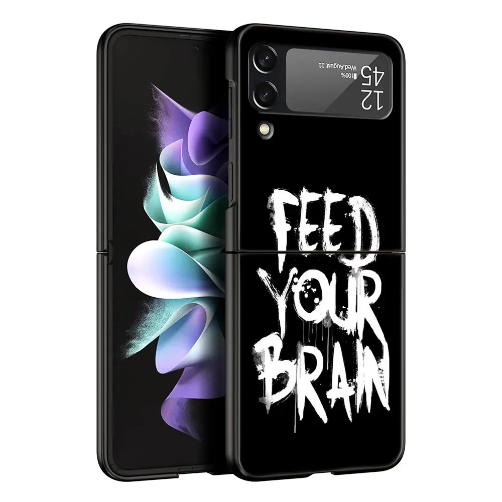 Funda de teléfono con citas de letras y escritura de grafiti para Samsung Galaxy Z Flip3 Flip4, carcasa dura plegable para Z Flip 3 4 5 6 7 - imagen 4