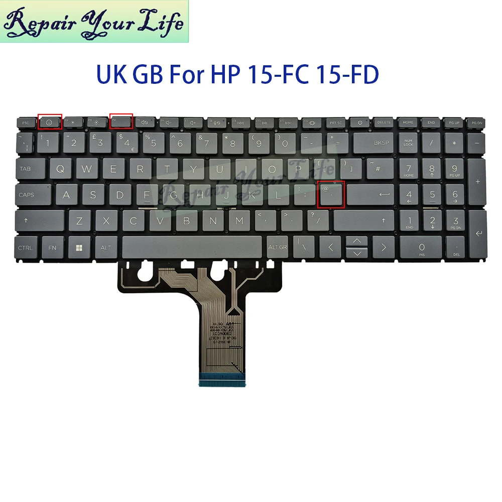 Teclado latino GB del Reino Unido para HP 15-FC 15-FD 15Z-FC 15T-FD 15-fc0000, teclados para portátiles españoles Euro LA N32714-161 N32714-031