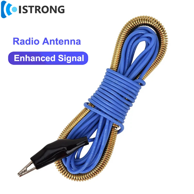 Antena suave Universal FM de onda corta, antena de mejora de señal de Radio, núcleo de cobre, abrazadera de antena externa tipo 3m/5m de longitud de Cable