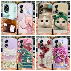 Funda Silicona OPPO A58 – Diseño Flor Mármol Antigolpes