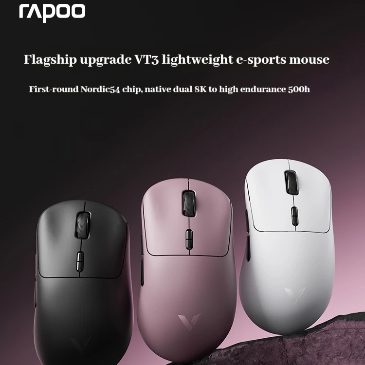 Ratón para juegos RAPOO VT3 MAX: ergonomía ligera inalámbrica de modo dual con sensor definitivo Paw3950 Frecuencia de orolling de 8K - imagen 2