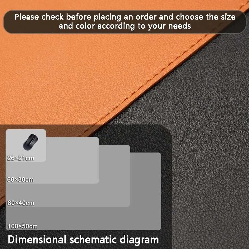 Alfombrilla de ratón de gran tamaño, alfombrilla protectora de escritorio de oficina de cuero PU, impermeable, teclado de escritorio, alfombrilla de ratón para juegos, accesorios para PC - imagen 3