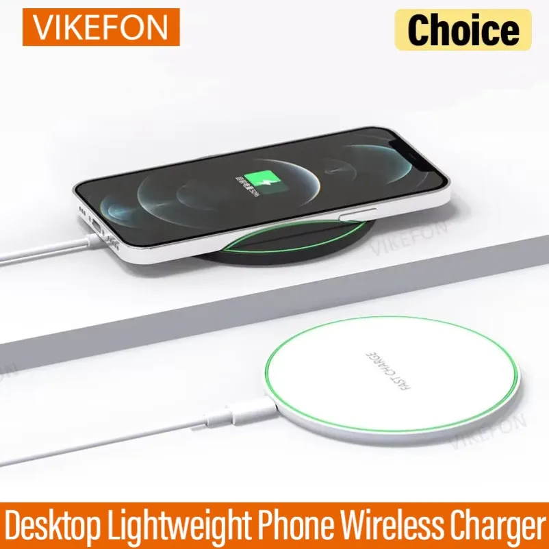VIKEFON-cargador inalámbrico ligero para teléfono móvil, estación de carga rápida para iPhone 16-12 Pro Max, Samsung, Xiaomi